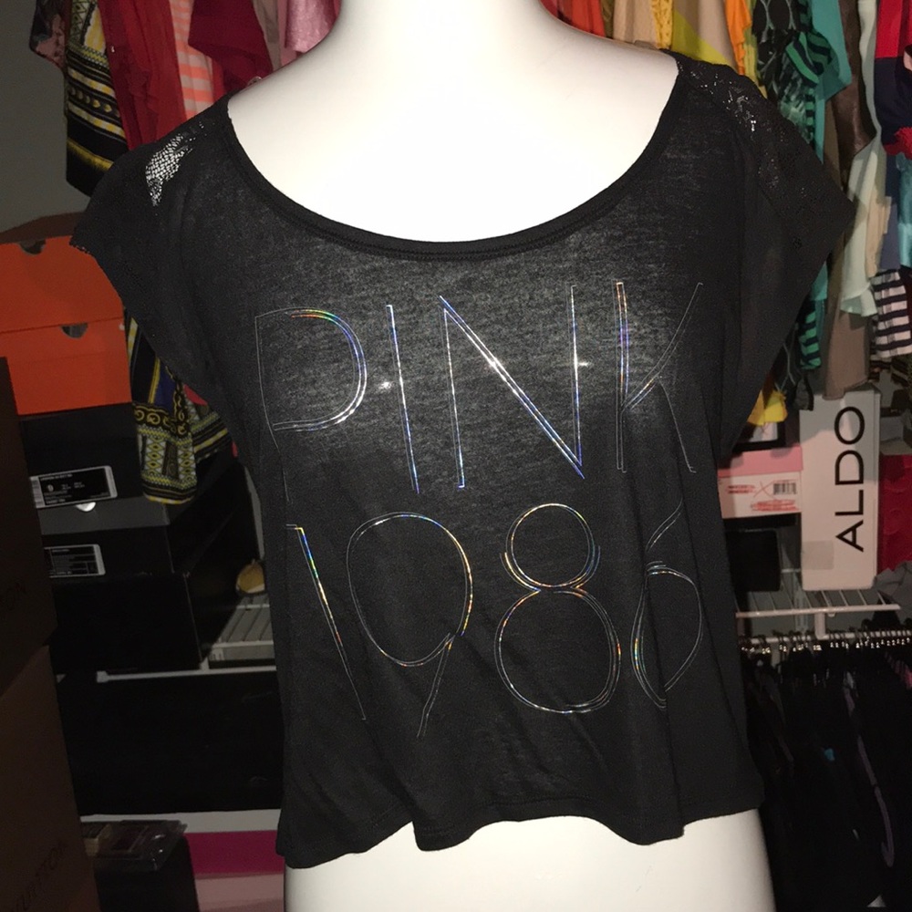 Black crop with lace sleeves